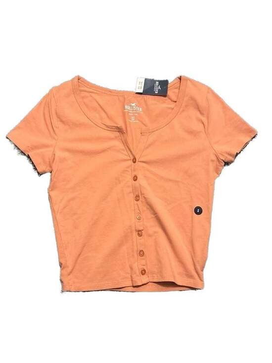Hollister Tops - Hollister Must-Have Collection Button-Through Baby Tee in Peach